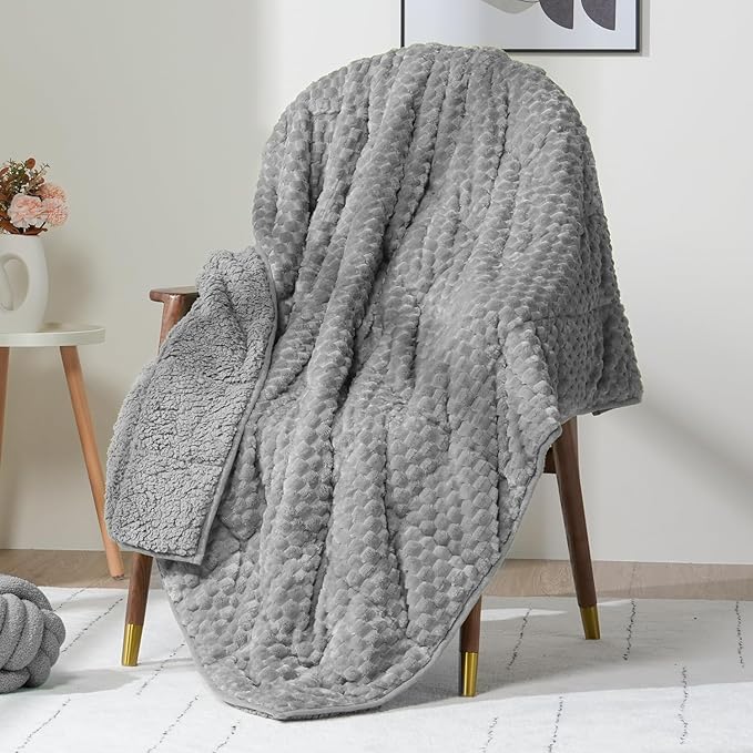 Wemore Fleece Weighted Blanket for Adults, Dual Sided Cozy Soft Sherpa Heavy by WemoreDirect