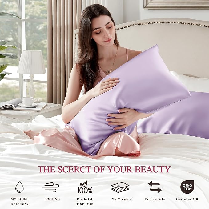100% Silk Pillow Cases King Size Mulberry Silk Pillowcase - Image 6
