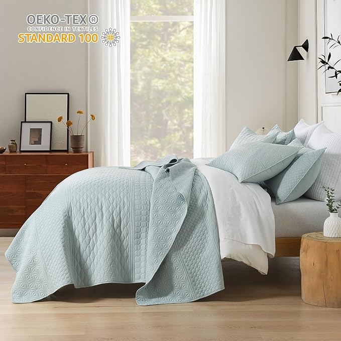 HORIMOTE HOME Sprout Green King Size Quilt Set - Image 2