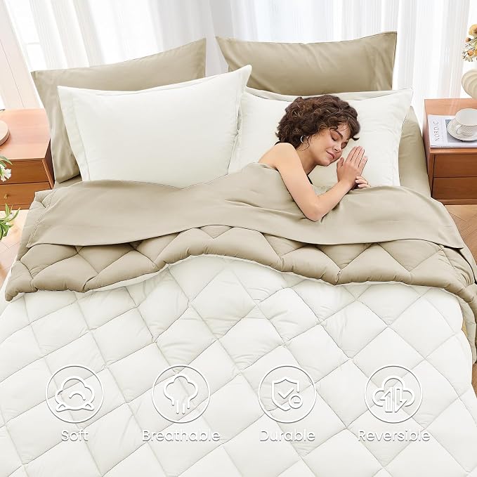MUXHOMO 7 Pieces Full Comforter Set, Reversible Bed in a Bag Full Size - Image 6
