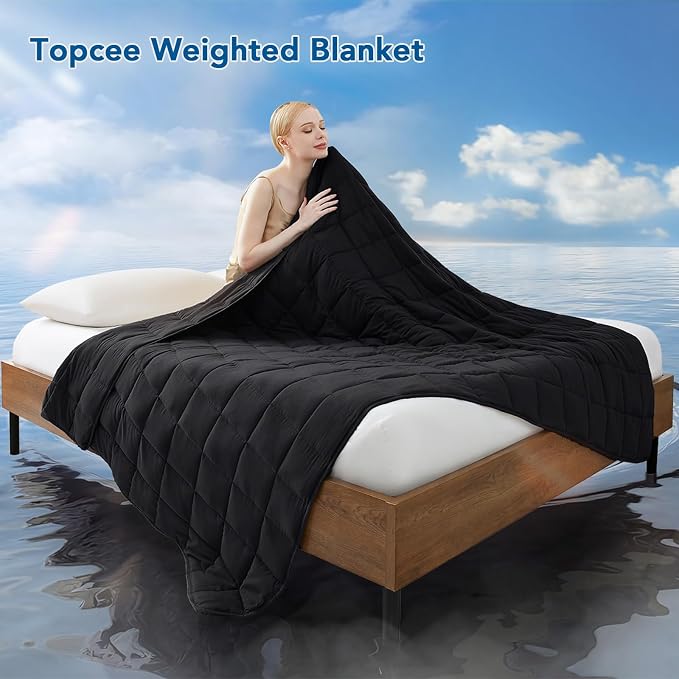 Topcee Weighted Blanket for Adults, Minky Dots Heavy Blanket for Woman - Image 2