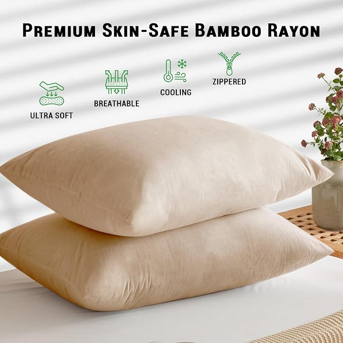 Gogreen Bamboo Rayon Waterproof Pillow Protector, Breathable Pillow Cover - Image 2
