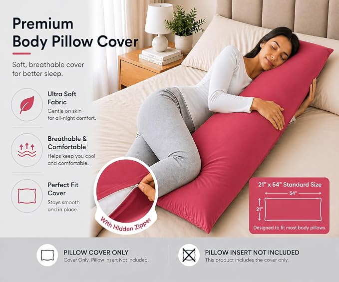 Evolive Ultra Soft Microfiber Body Pillow Cover/Pillowcases 21"x54" - Image 4