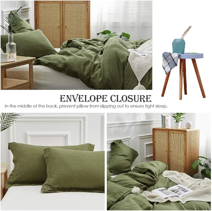 Simple&Opulence 100% Linen Duvet Cover Set 2pcs Basic Style Natural French - Image 4