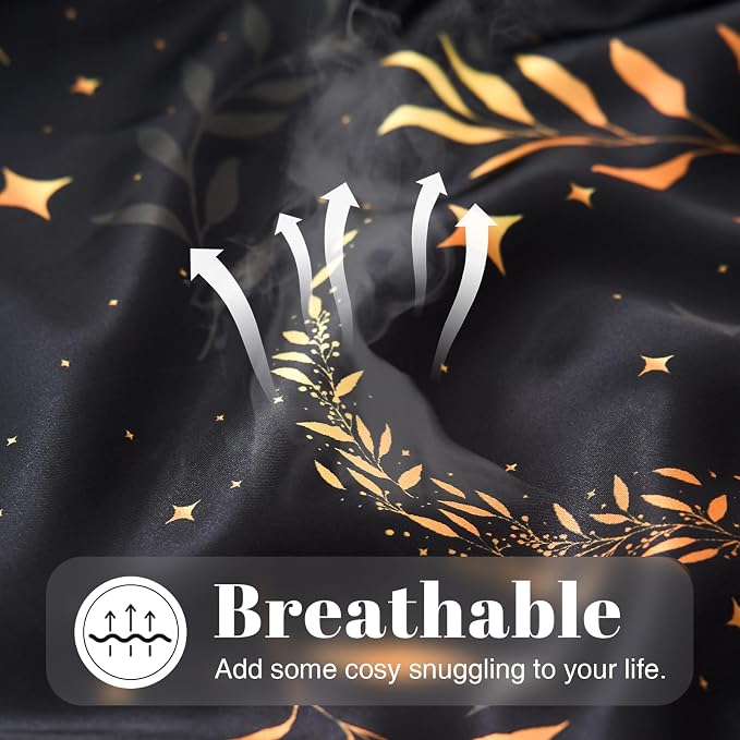 EXQ Home Satin Pillowcase for Hair and Skin Body- Multicolor Printed Black Moon - Image 6