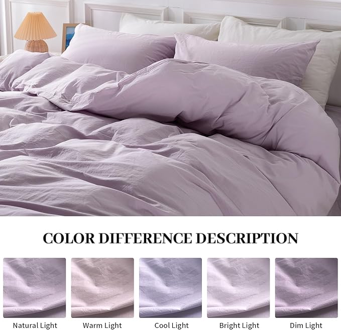 NEXHOME PRO Duvet Cover Set 100% Washed Cotton Oversized Queen 98"x98" - Image 2