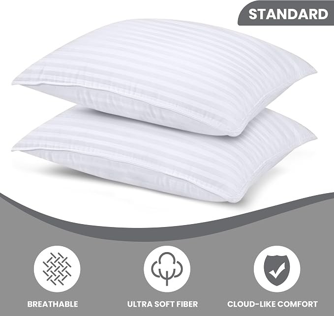 Utopia Bedding Bed Pillows for Sleeping Standard Size, Down Alternative Pillow - Image 2