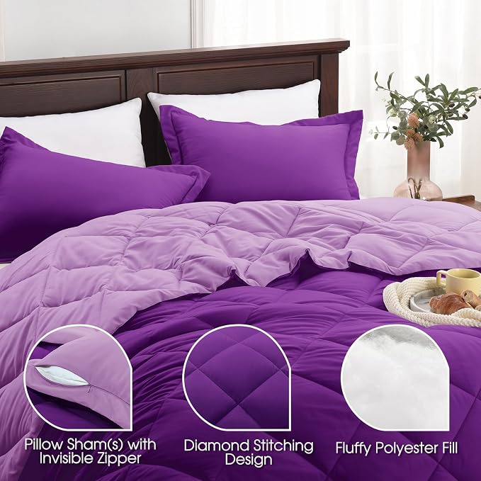 Basic Beyond Purple Twin Comforter Set - Image 4