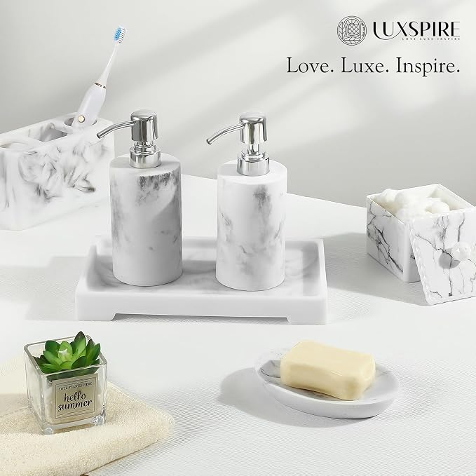 Luxspire Resin Vanity Tray, Bathroom Toilet Tank Storage Tray, 10.03 x 5.9 in - Image 7