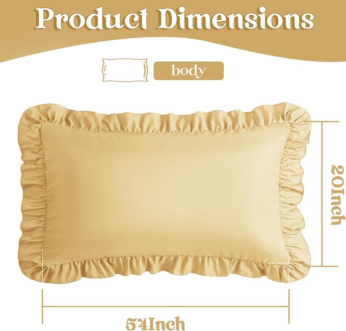 KKJIAF Ruffle Body Pillow Cases Set of 1, Ruffled Pillow Covers - Image 3