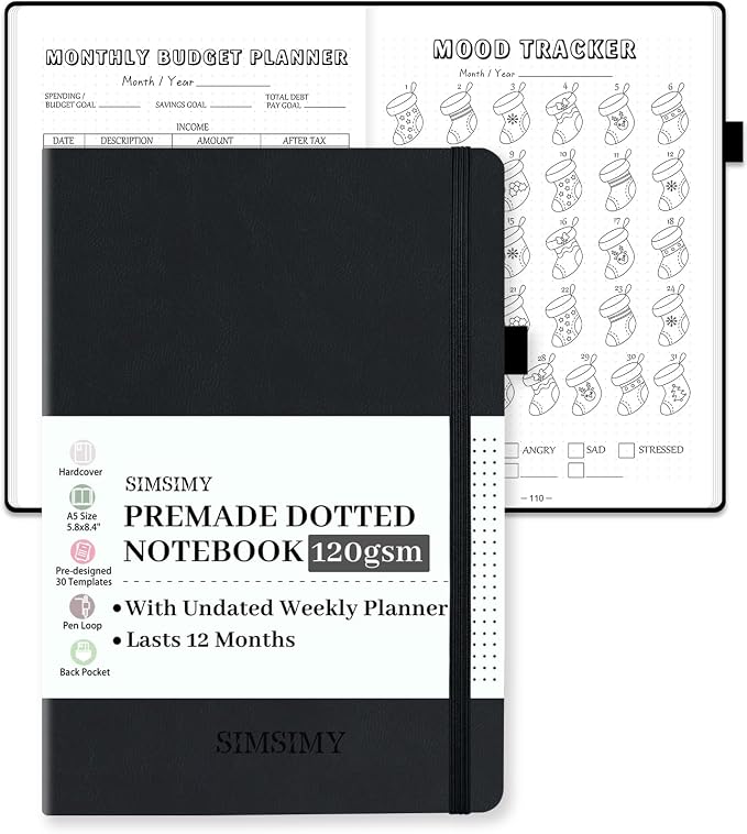 Premade Dotted Journal Notebook by SIMSIMY