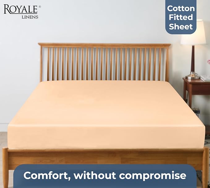 Royale Linens 100% Organic Cotton Fitted Sheet - Image 7