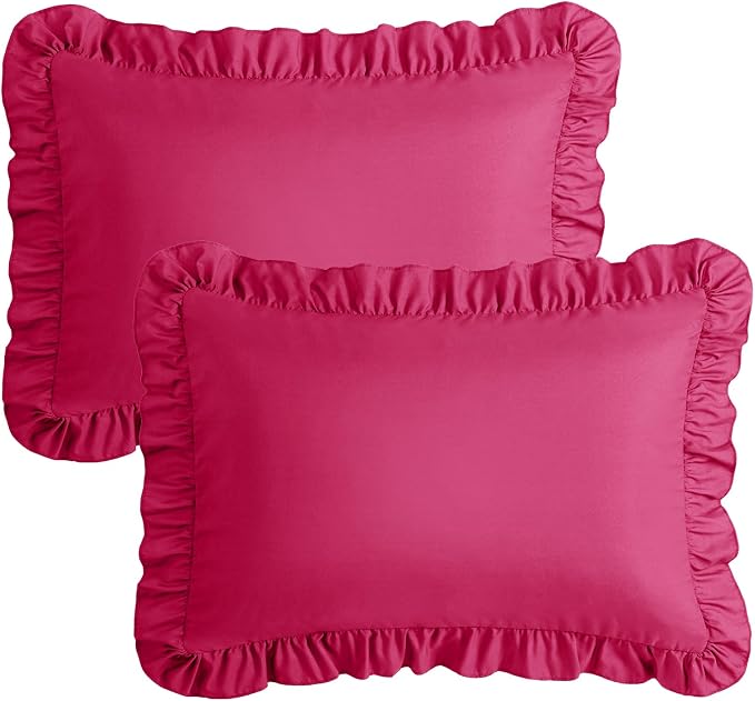 KKJIAF Ruffle Pillow Cases King Size Set of 2, Ruffled Pillow Covers - Image 7