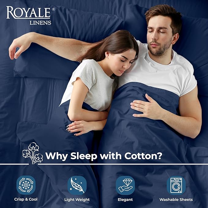 Royale Linens 100% Organic Cotton California King Flat Sheet Only - Image 3