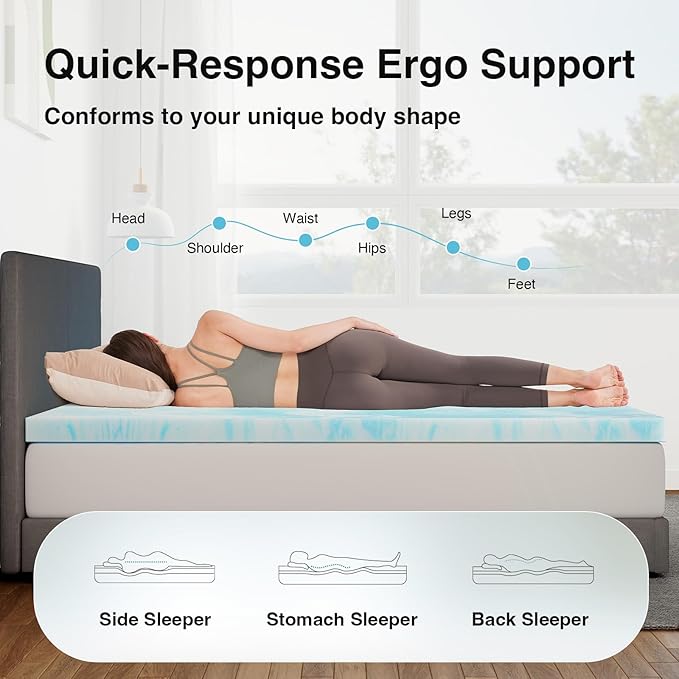 Novilla Memory Foam Mattress Topper Twin XL - Image 6