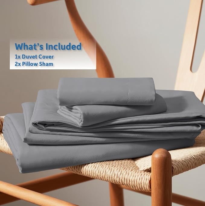 Nestl Grey Duvet Cover Queen Size - Image 9