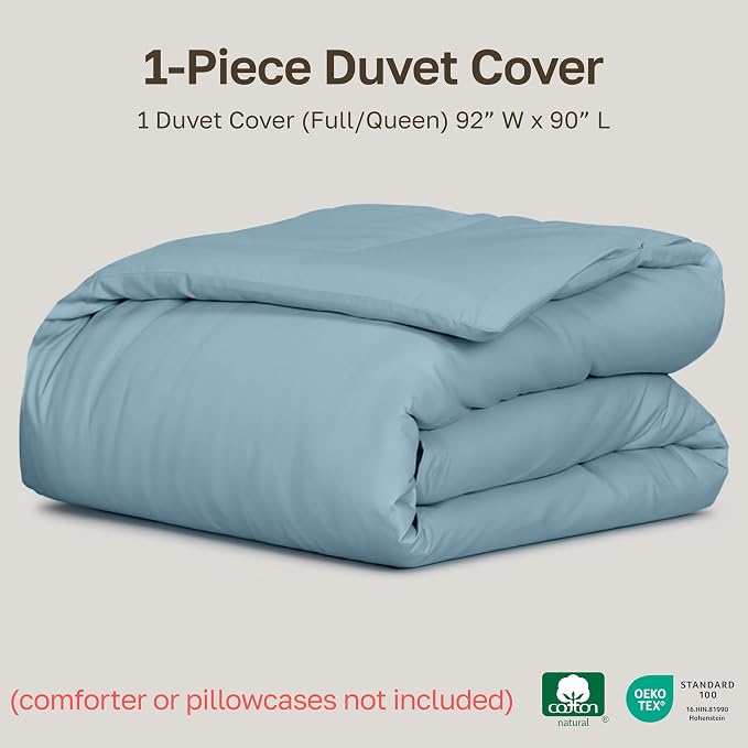 California Design Den Natural 100% Long Staple Cotton Duvet Cover Queen - Image 5