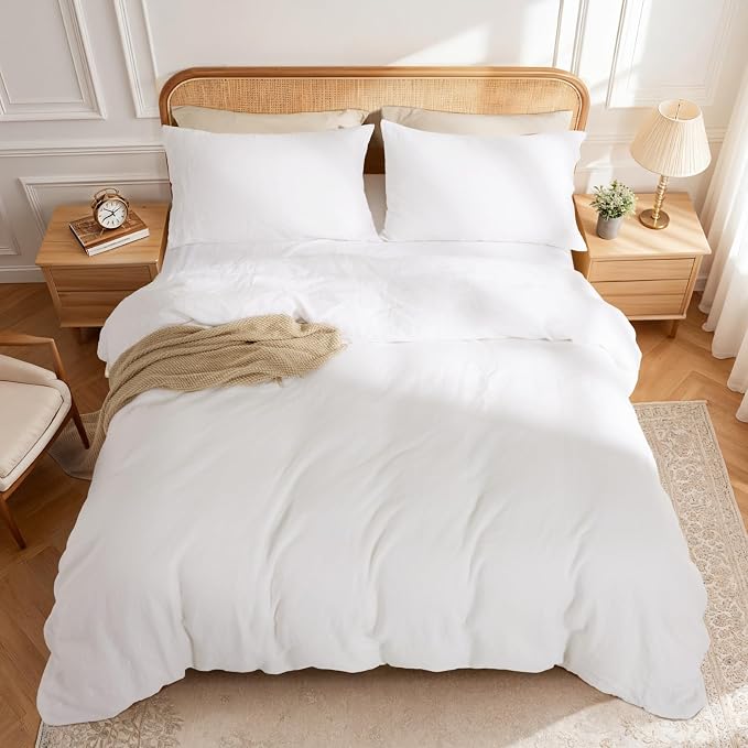 LBRO2M 100% France Linen Duvet Cover Set King Size 3 Pcs Natural Flax Comforter - Image 2