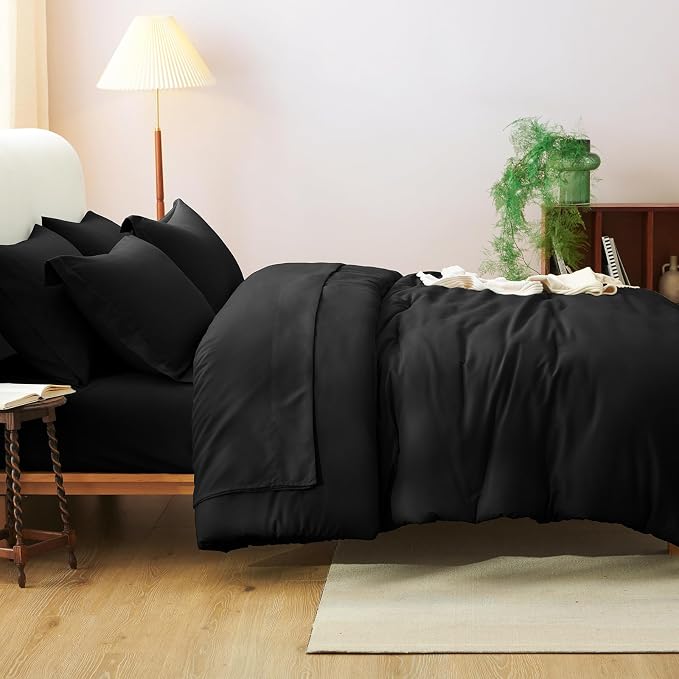 CozyLux Twin XL Comforter Set Black, 5 Pieces Bed in a Bag Twin Extra Long - Image 8