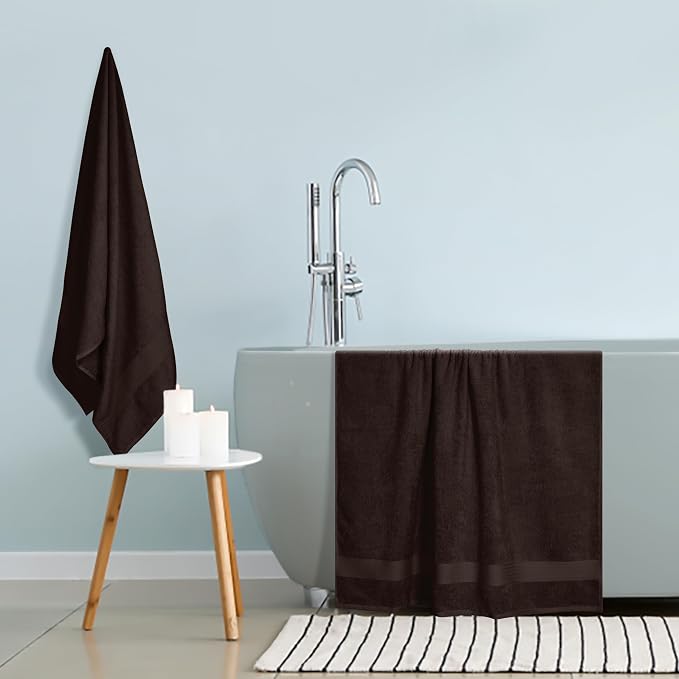 GLAMBURG Premium Cotton Oversized 2 Pack Bath Sheet 35x70-100% Pure Cotton - Image 4