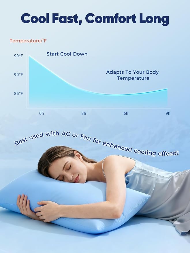 Avolare Cooling Pillow Cases Queen Size Set of 2, Arc-Chill 3.0 Cool Pillowcases - Image 2
