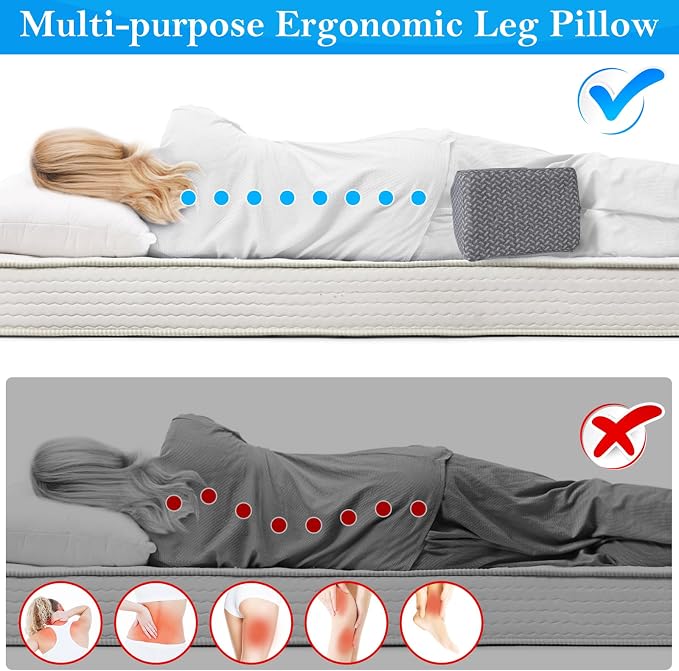 BlissTrends Memory Foam Knee Pillow, Knee Pillow - Image 4