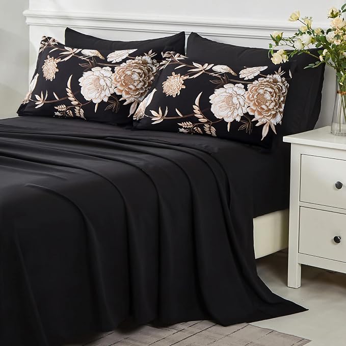 Yogeneg 7 Piece Bed in a Bag Kingsize Comforter Set Botanical Floral Bedding Set - Image 4