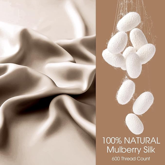100% Silk Pillow Cases 2 Pack Queen Size Mulberry Silk Pillowcase - Image 2