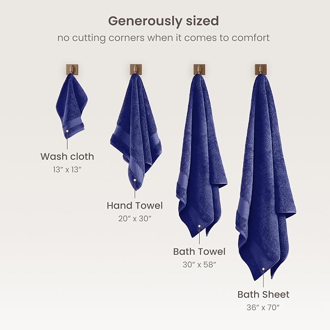 BIOWEAVES 100% Organic Cotton Bath Sheet Set of 2 | Soft Oversized Bath Towels - Image 7
