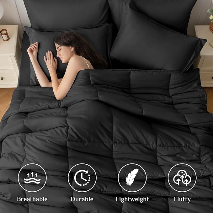 JOLLYVOGUE King Comforter Set, Ultra-Soft Bed in a Bag King Size 7 Pieces - Image 2