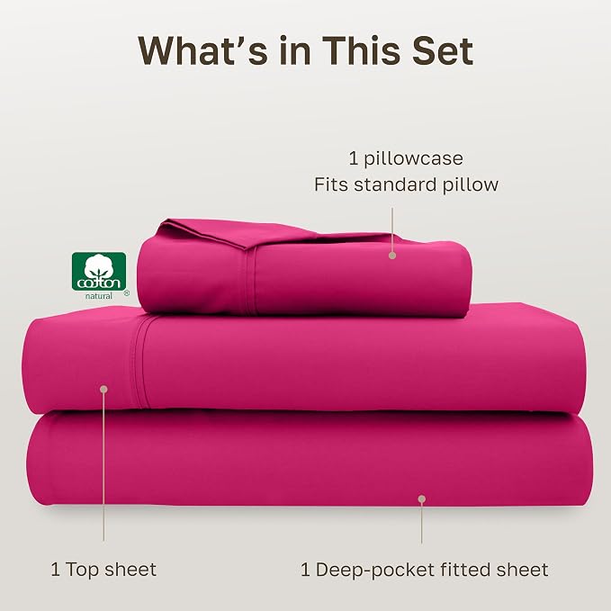California Design Den Soft Twin Size 100% Cotton Sheet Sets, 400 Thread Count - Image 4