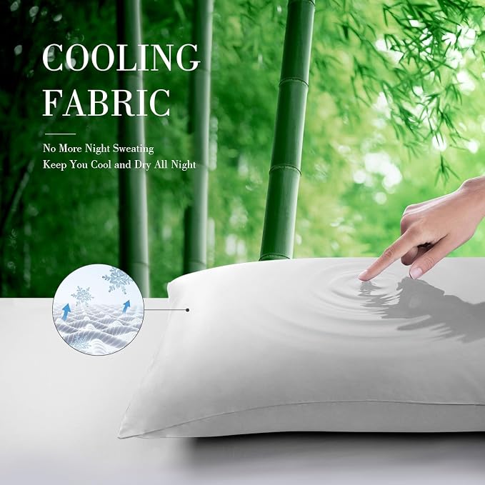 WishSmile Standard Pillow Cases Cooling Pillowcases Set of 2 Breathable Cool - Image 3
