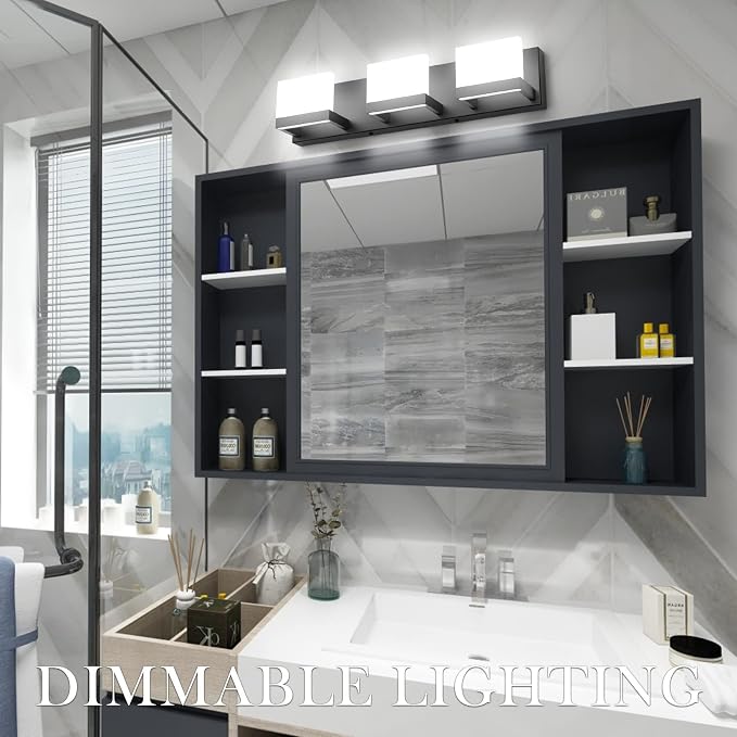 Tipace 3 Lights Black Dimmable LED Vanity Light - Image 8