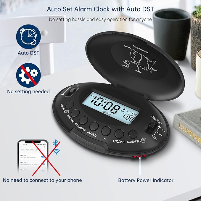 DreamSky Vibrating Alarm Clock for Heavy Sleepers - Image 3