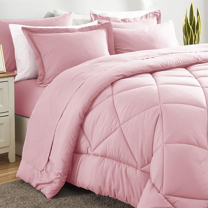 CozyLux Full Size Comforter Sets Pink - Image 4