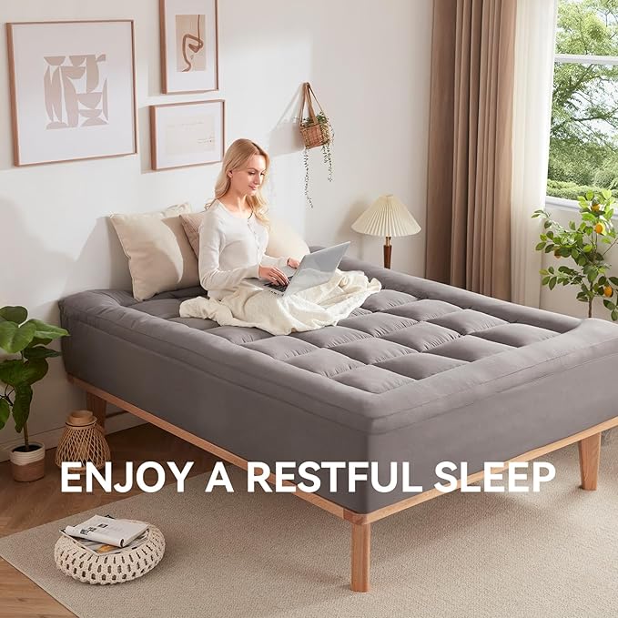 BDEUS Dual Layer 5 Inch Memory Foam Mattress Topper Twin Size, 2 Inch Gel - Image 8