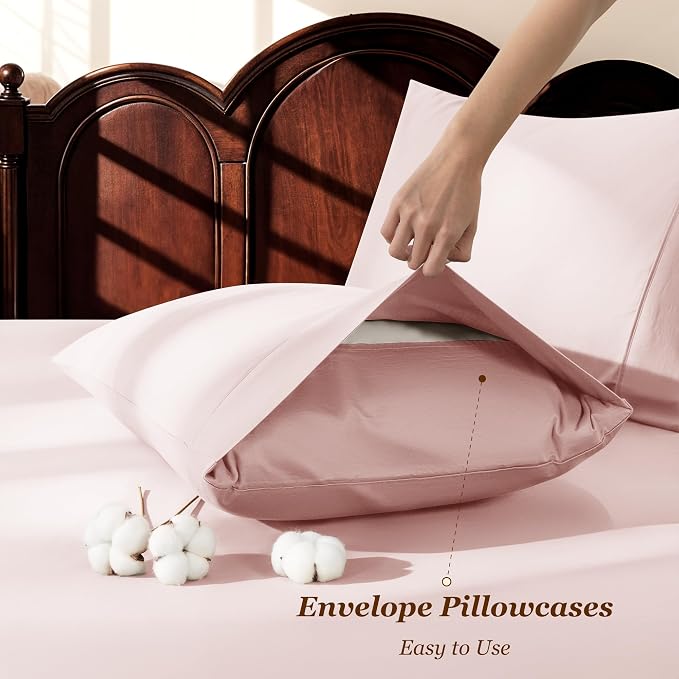 LBRO2M 1000 Thread Count 100% Egyptian Cotton Sheets Set Full Size, 4 Piece - Image 6