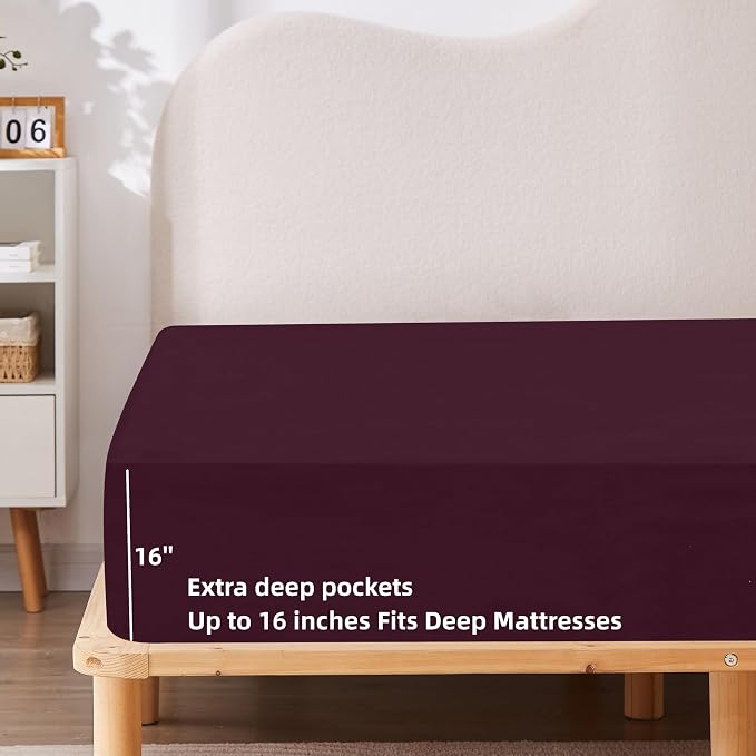 HBHLFZ Twin XL Fitted Sheet Only, Soft Breathable Bottom Sheet - Image 3