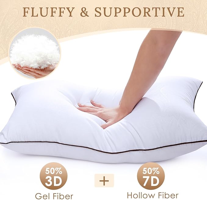 HUXMEYSON Pillows Queen Size Set of 4, Luxury Hotel Bed Pillows Set - Image 5