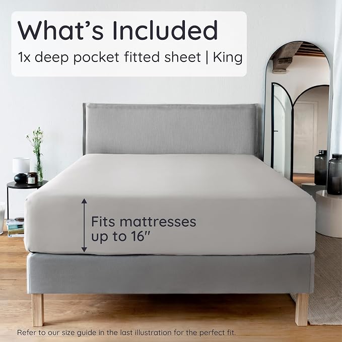 Bambaw 100% Viscose Derived from Bamboo Fitted Sheet King Size, Cooling Fitted - Image 2