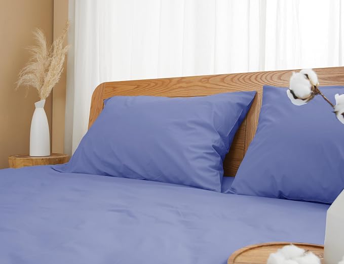 Pillow Cases, King Size Cotton Percale Weave Pillowcases, Pre-Shrunk Breathable - Image 7