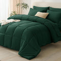 CozyLux Oversized Queen Comforter Sets Emerald Green, 7 Pieces Bed in a Bag by CozyLux