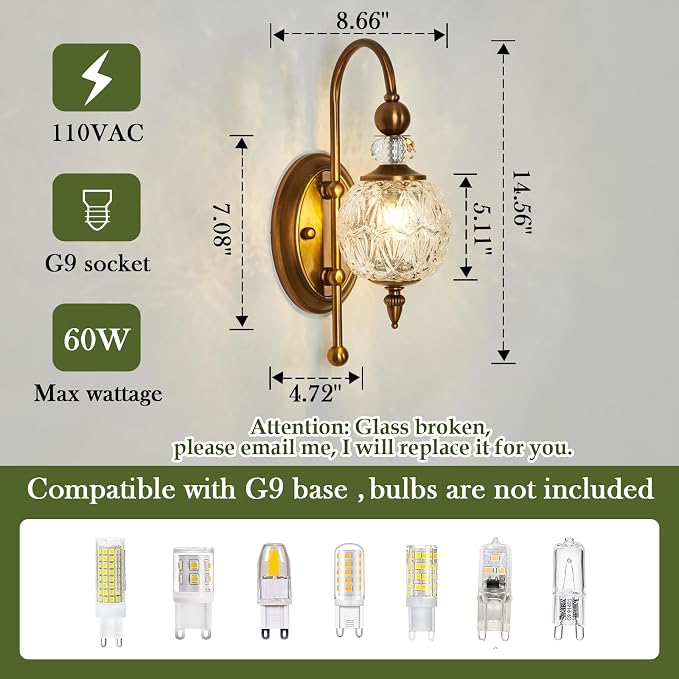 Piepooye Vintage Gold Wall Sconce - Image 2