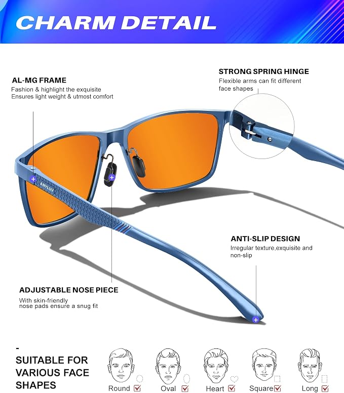 ANYLUV Blue Light Glasses Men, Relieve Eyestrain and Eye Protection, Al-Mg - Image 3