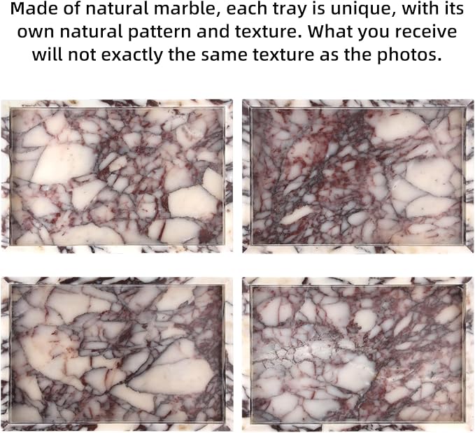 Marble Bathroom Vanity Tray, Natural Luxury Vanity Home Kitchen Bathroom Table - Image 4
