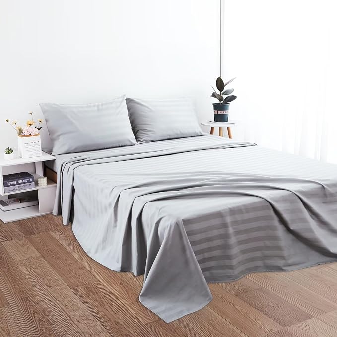 2-Pack Cotton TwinXL Flat Sheet Only, 600 Thread Count 100% Egyptian Cotton Top - Image 5