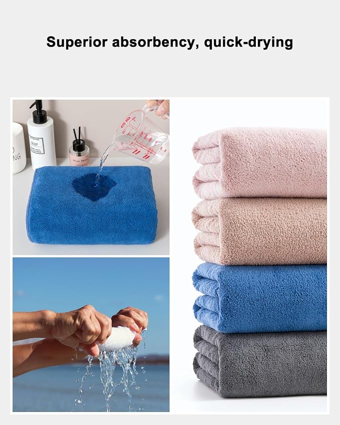 sakano 6-Piece Colorful Microfiber Bath Towel Set - Image 6