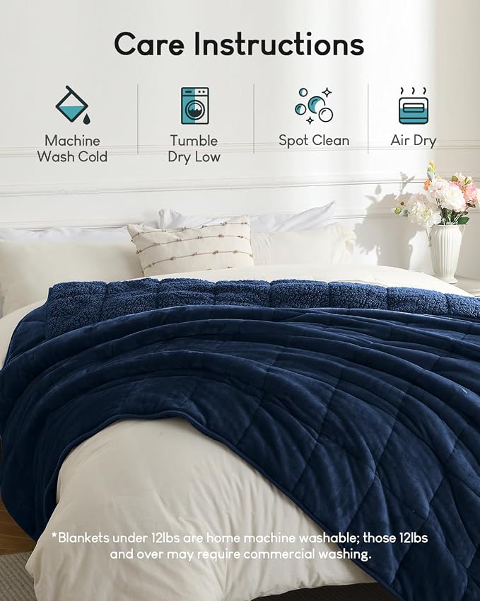 Cottonblue Sherpa Fleece Weighted Blanket 15 lbs - Image 7