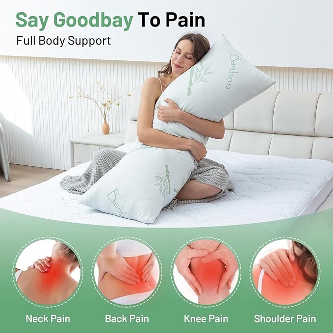 Primesoft Body Pillow for Adults, Memory Foam Long Pillow for Side Sleeper - Image 2