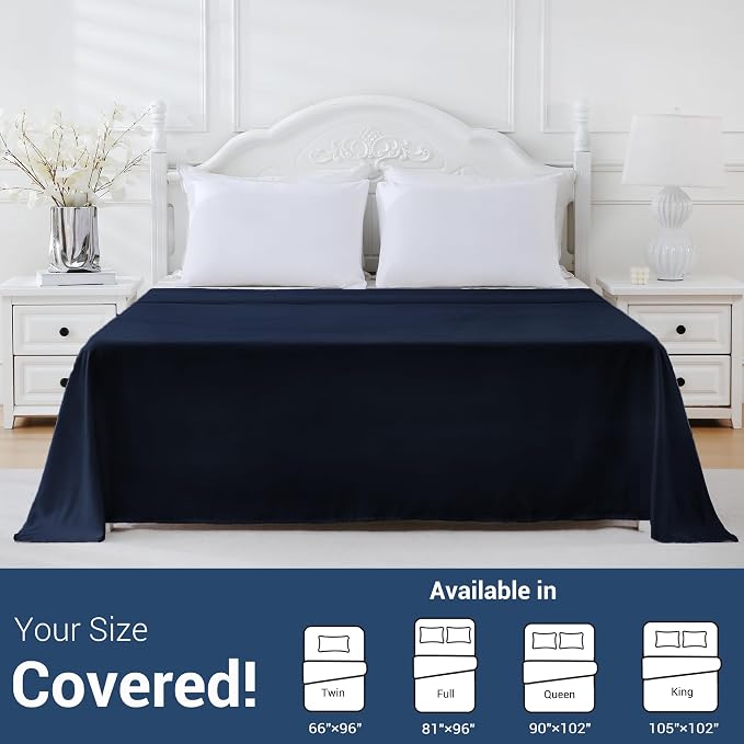 Full Flat Sheet Only, 1 Pack Top Bed Sheets, Soft Breathable Brushed Microfiber - Image 5
